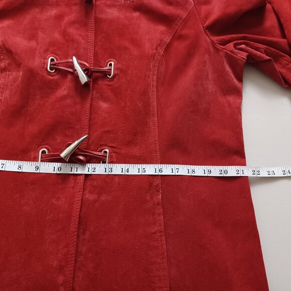 Bradley Bayou Red Suede Detachable Hood Coat - Picture 13 of 16